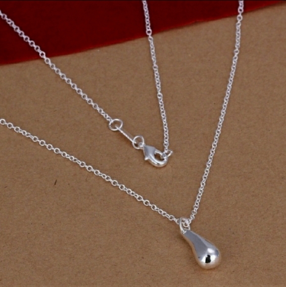 925 Sterling Silver Water Drop Jewelry Set - Picture 4 of 7